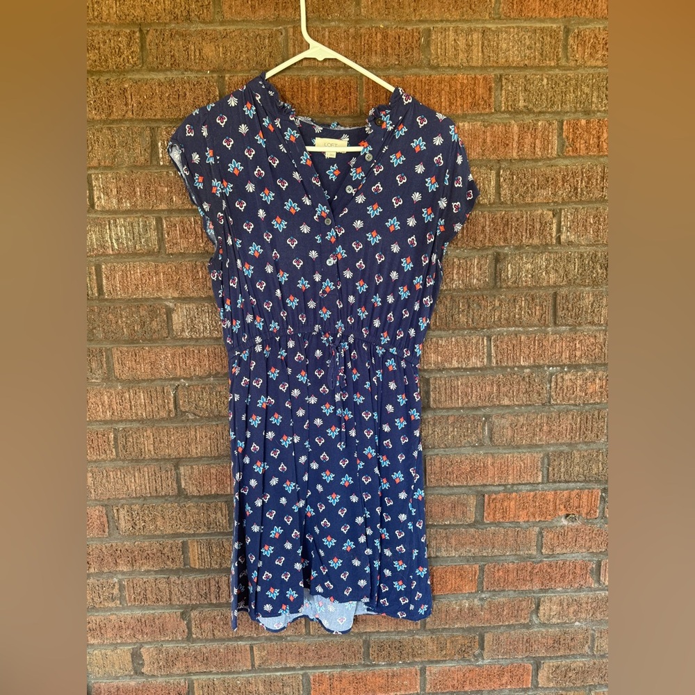 Loft navy floral dress